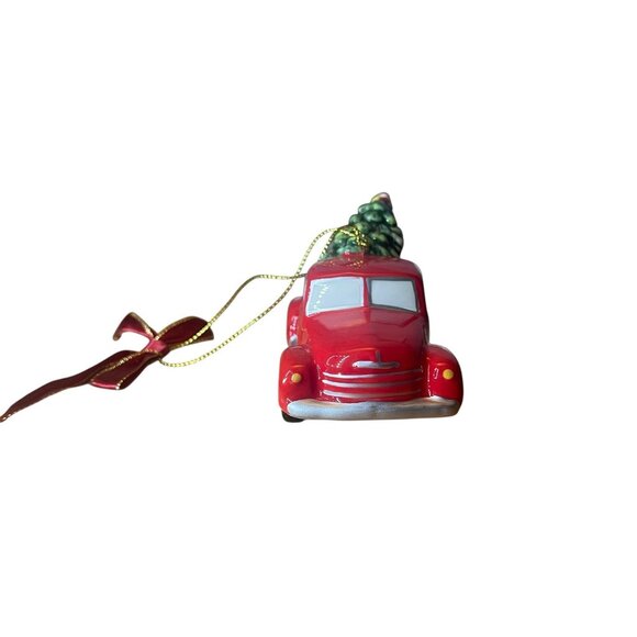 Spode “Christmas Tree” Red Truck Ornament bringing home the tree rare - Picture 10 of 12